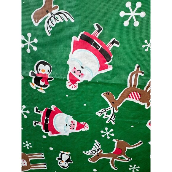 Vintage Christmas Santa & Reindeer Tablecloth - Picture 8 of 16